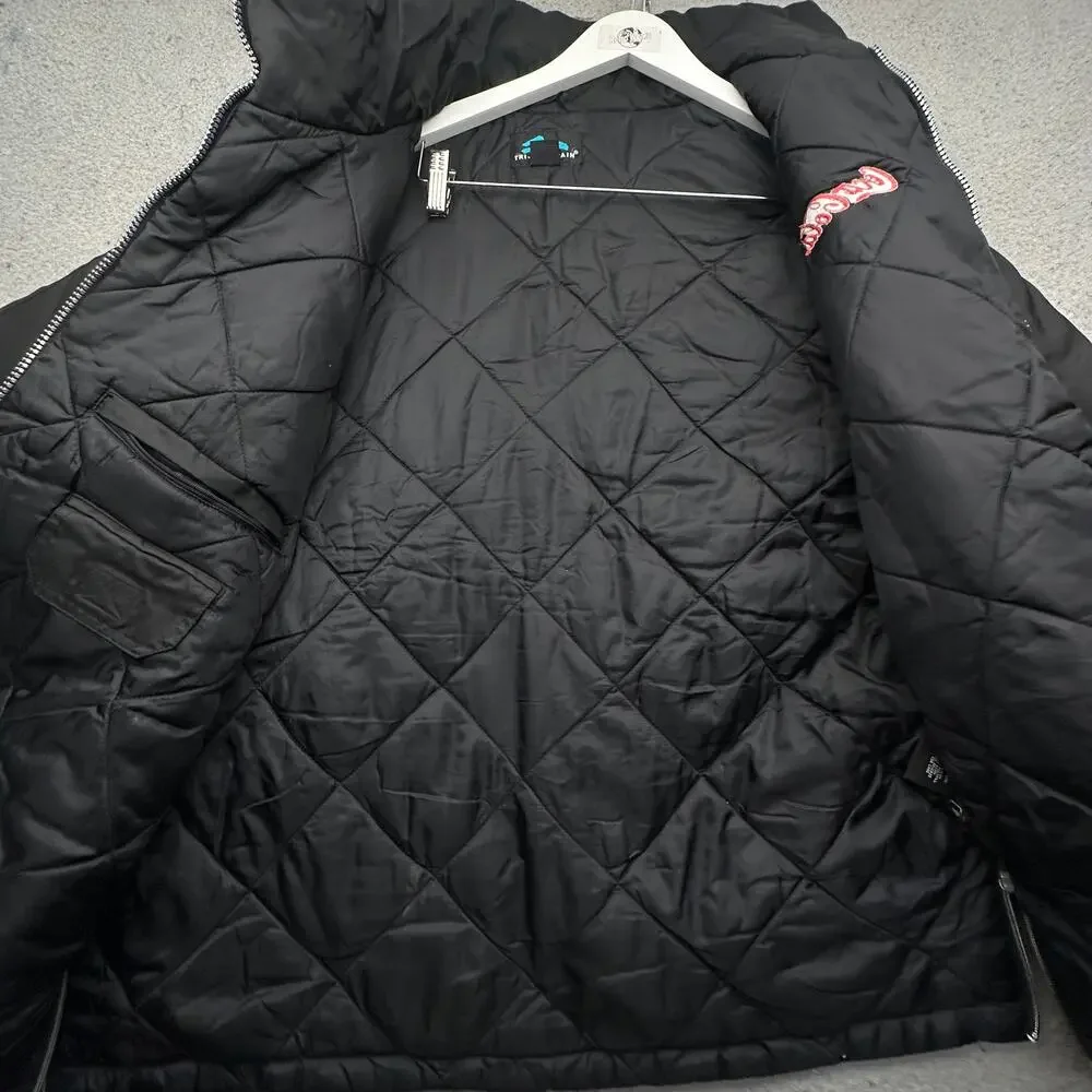 Vintage Tri-Mountain Coca Cola Nylon Quilt Lined Work Jacket Mens XL Reflective